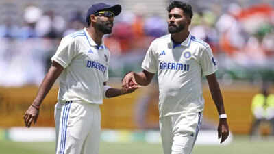 Bumrah and Siraj during the test match