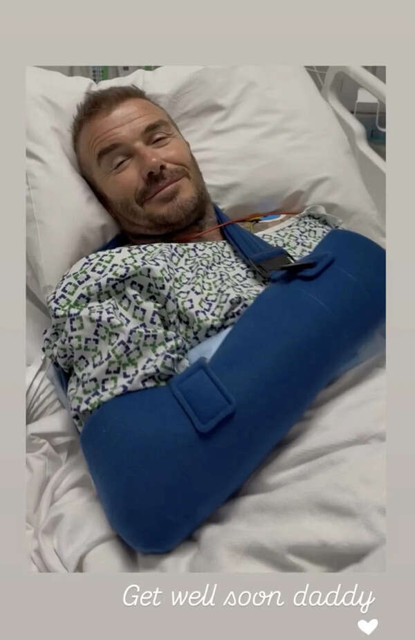 Victoria Beckham shares a photo of David in hospital