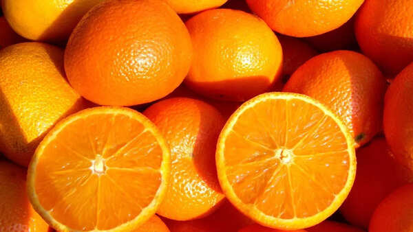 Pile of juicy oranges, rich in vitamin C