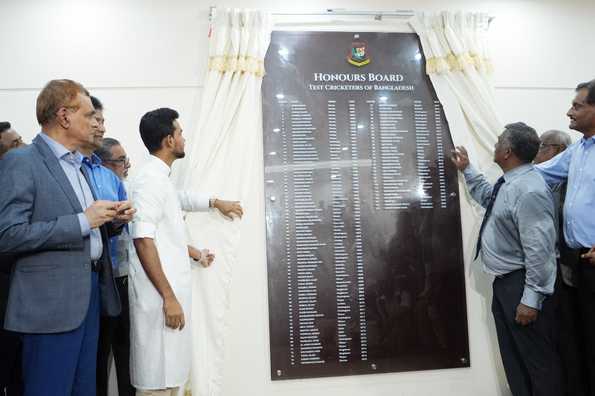 The newly unveiled Honours Board at Sher-e-Bangla Stadium