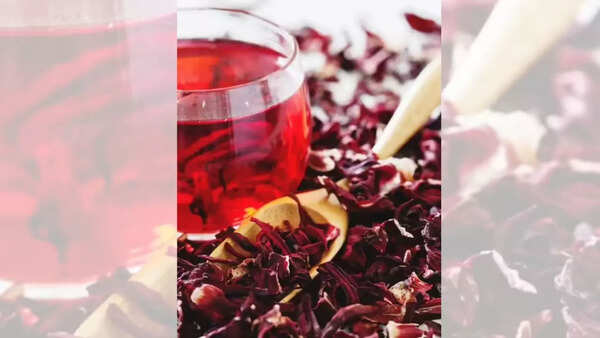 Vibrant red hibiscus tea